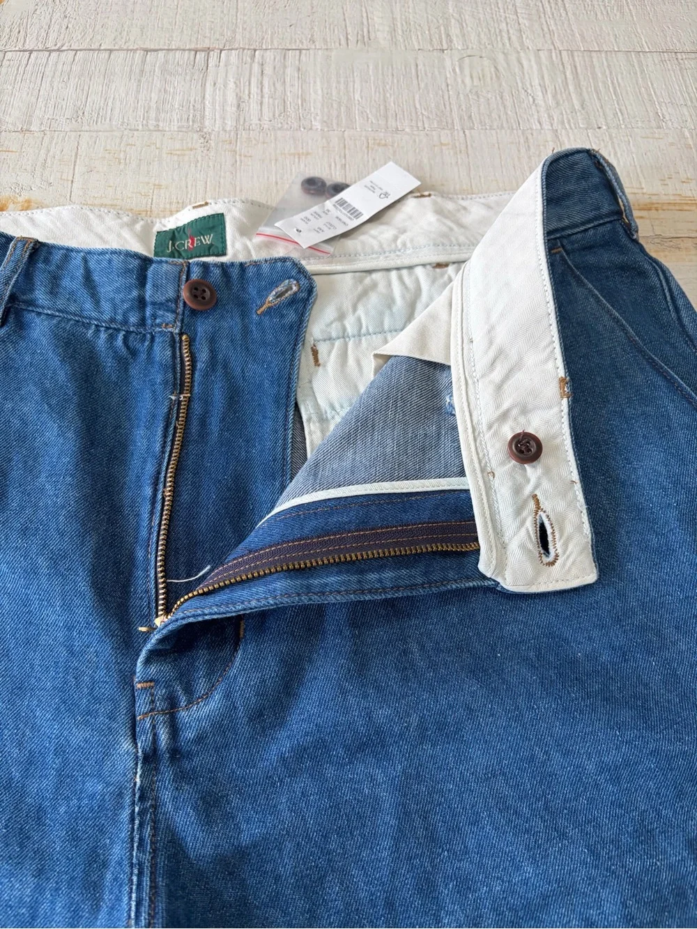 J.Crew Men's Relaxed Cotton Linen Blend Denim Shorts NWT size 38 Oarsman 90s
